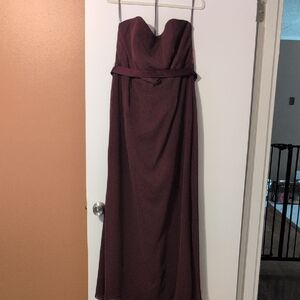 White by Vera Wang Strapless Burgundy Dress